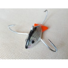 Приманка - краб малый "Чешуйчатая рыбка с оранжевым хвостиком" (3 крючка) авторский. 