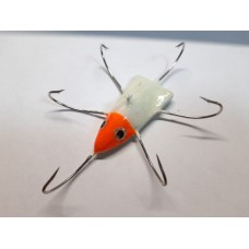 Приманка-краб "Белая рыбка с оранжевой головой" (6 крючков) 